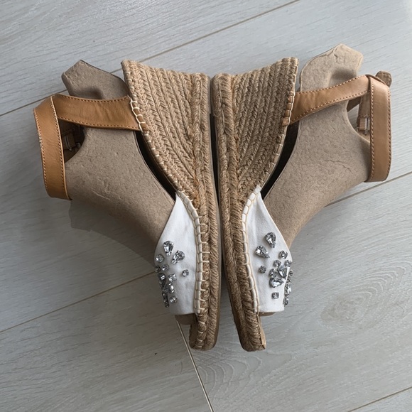 White Mountain Natural Rhinestone Wedges/Espadrilles size 9.5 - Picture 10 of 17